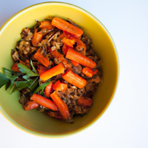 Nourishing bulgur Wheat Bowl with Sweet Roasted Carrots