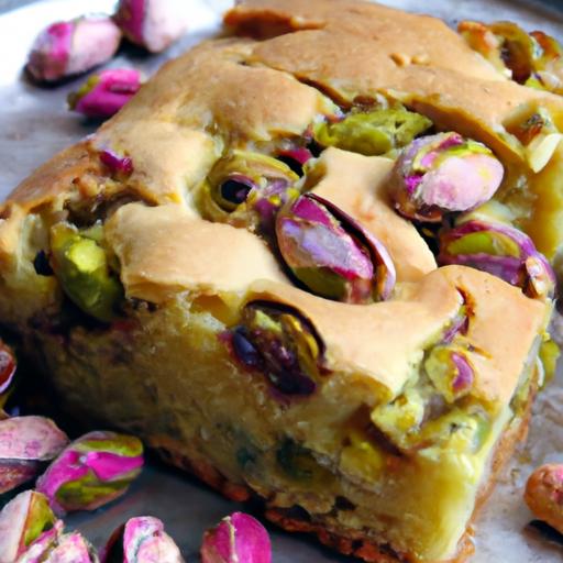 Rosewater & Pistachio Blondies: A Floral Nutty Delight